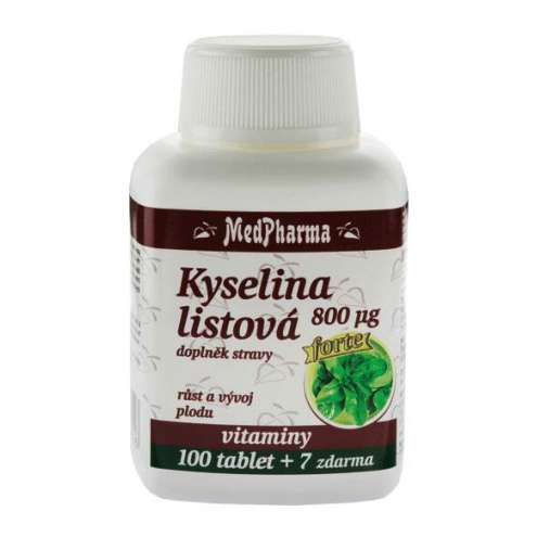 MedPharma Kyselina listová 800mcg - Фолиевая кислота 800 мкг тбл.107